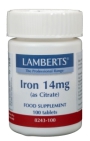 Lamberts IJzer (iron) citraat 14 mg 100 tabletten