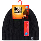 heat holders Ladies cable hat one size black 1st